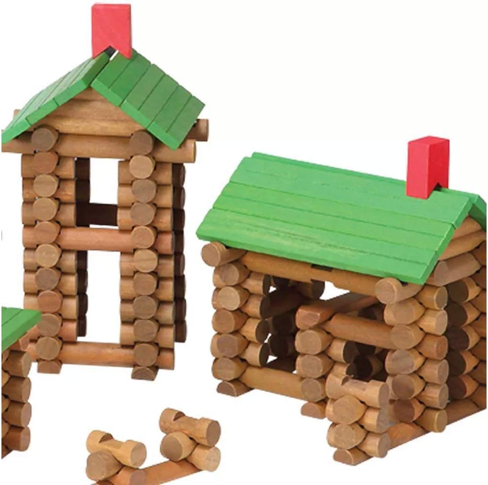 Tumble Tree Timbers Wood Building Set – 450 Pieces. Build Log Cabins. Educational STEM Toy