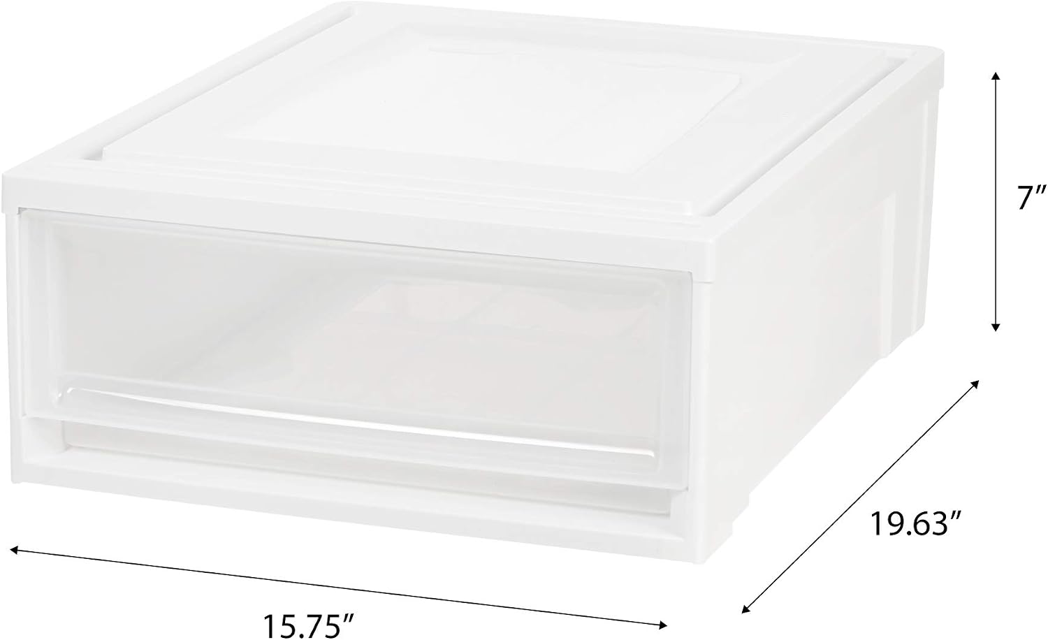 IRIS USA Shallow Box Chest Drawer, White 129770
