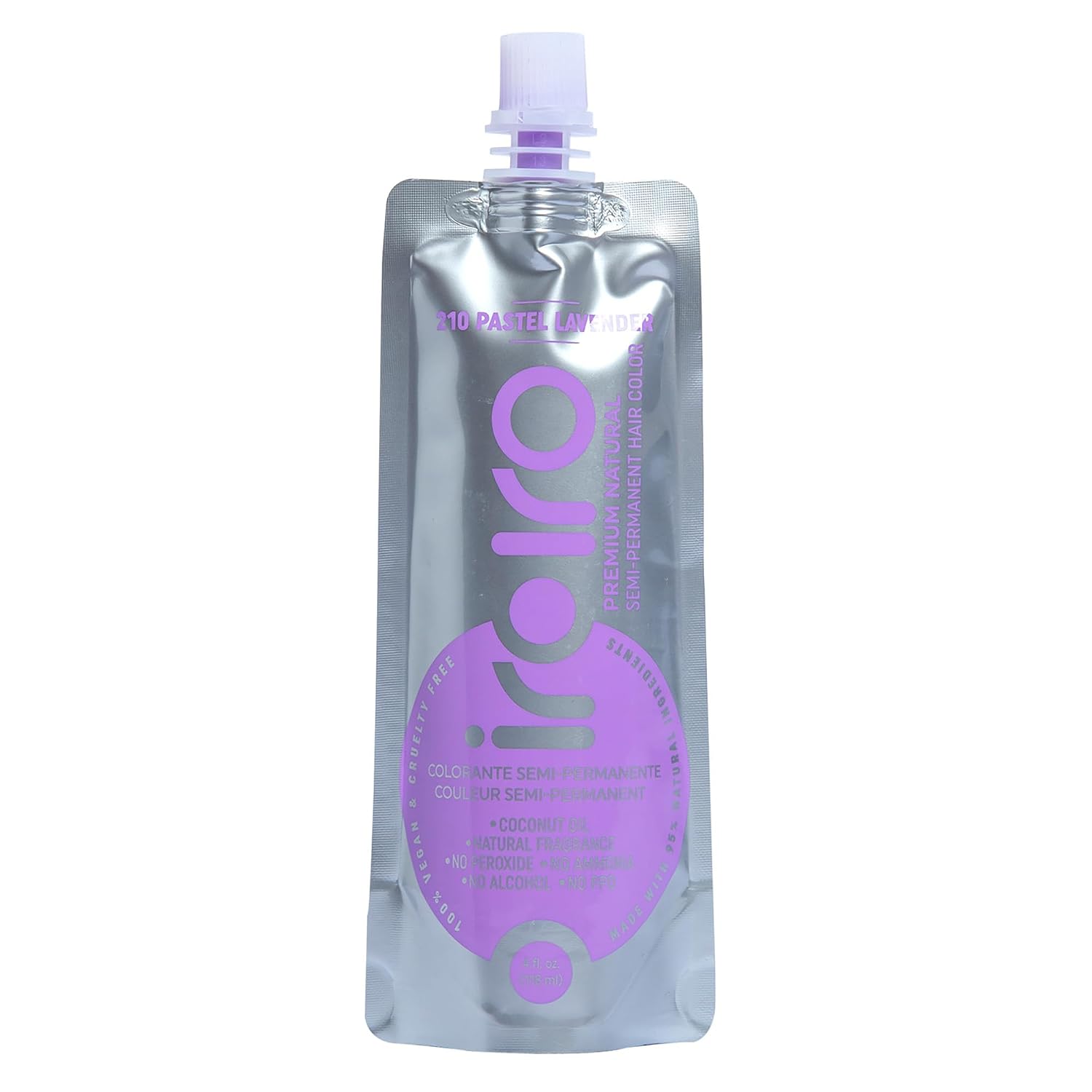 IROIRO Premium Natural Semi-Permanent Hair Color 210 Pastel Lavender (4oz)