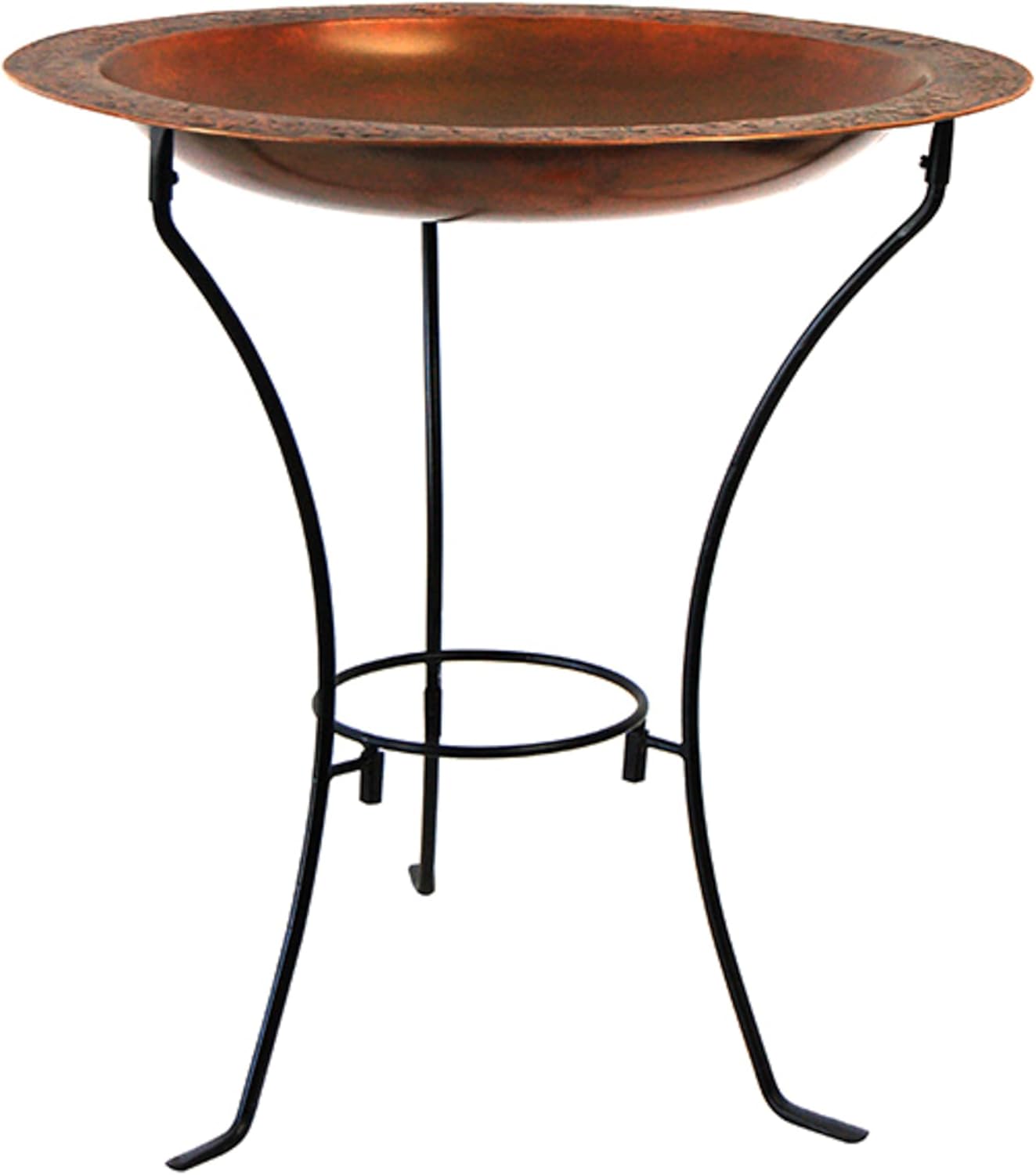 Ancient Graffiti Copper Plated Steel Bird Bath, 22W x 2D x 22H in.