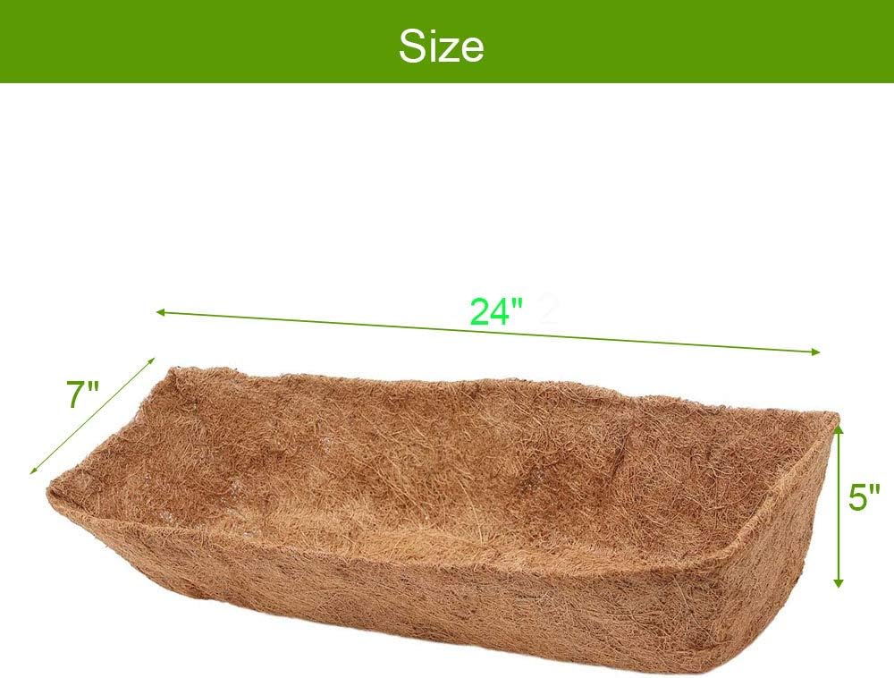 24 Inch Coconut Liners for Planters,Horse Trough Coco Liners for Window Box/Hanging Trough Planter