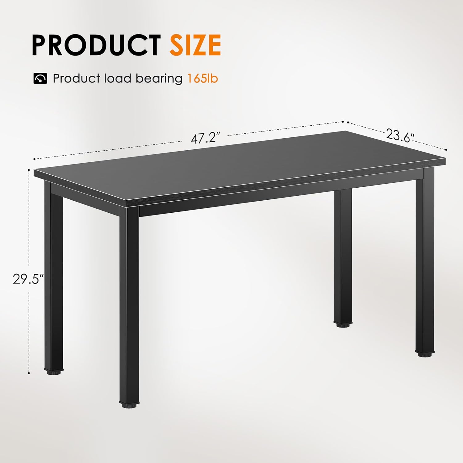 DlandHome 47 inches Medium Computer Desk for Bedroom, Retro