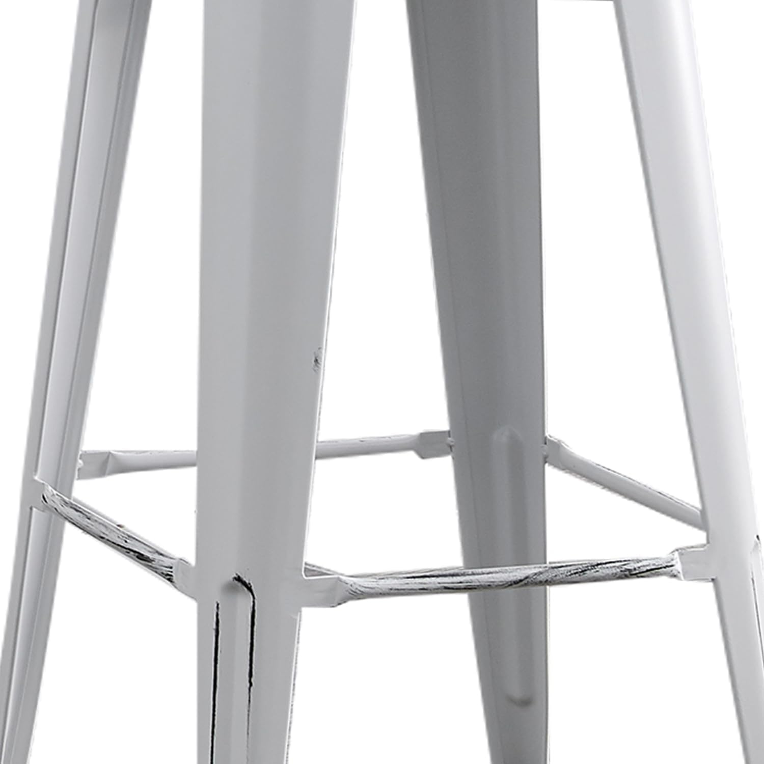AC Pacific 30” Metal Barstool Set of 2 – Country Rustic Style with Low Back, Lightweight & Sturdy Build, Easy Assembly – Matte Black