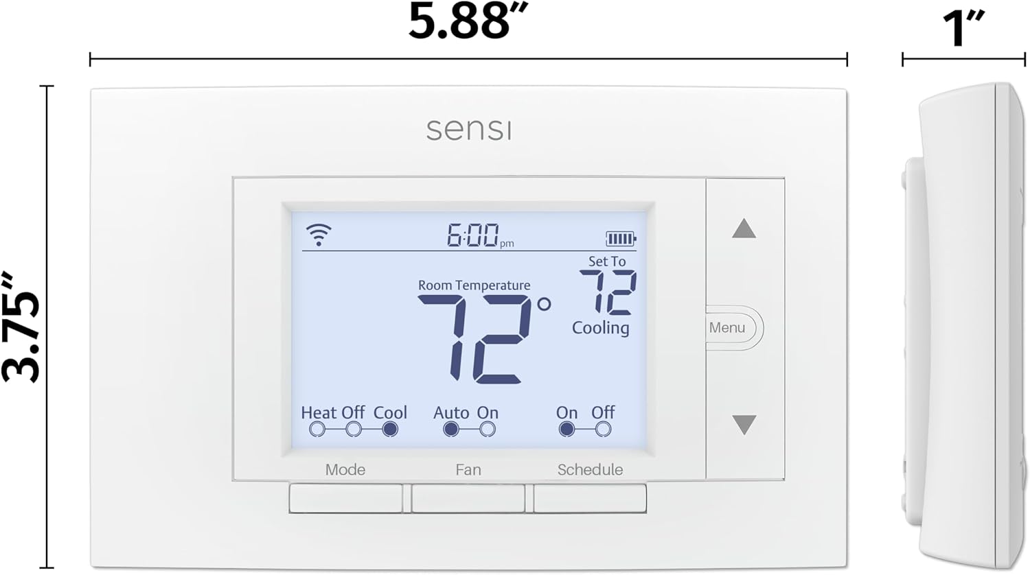 Sensi Smart Thermostat, Wi-Fi, DIY, Alexa, Energy Star Certified, ST55