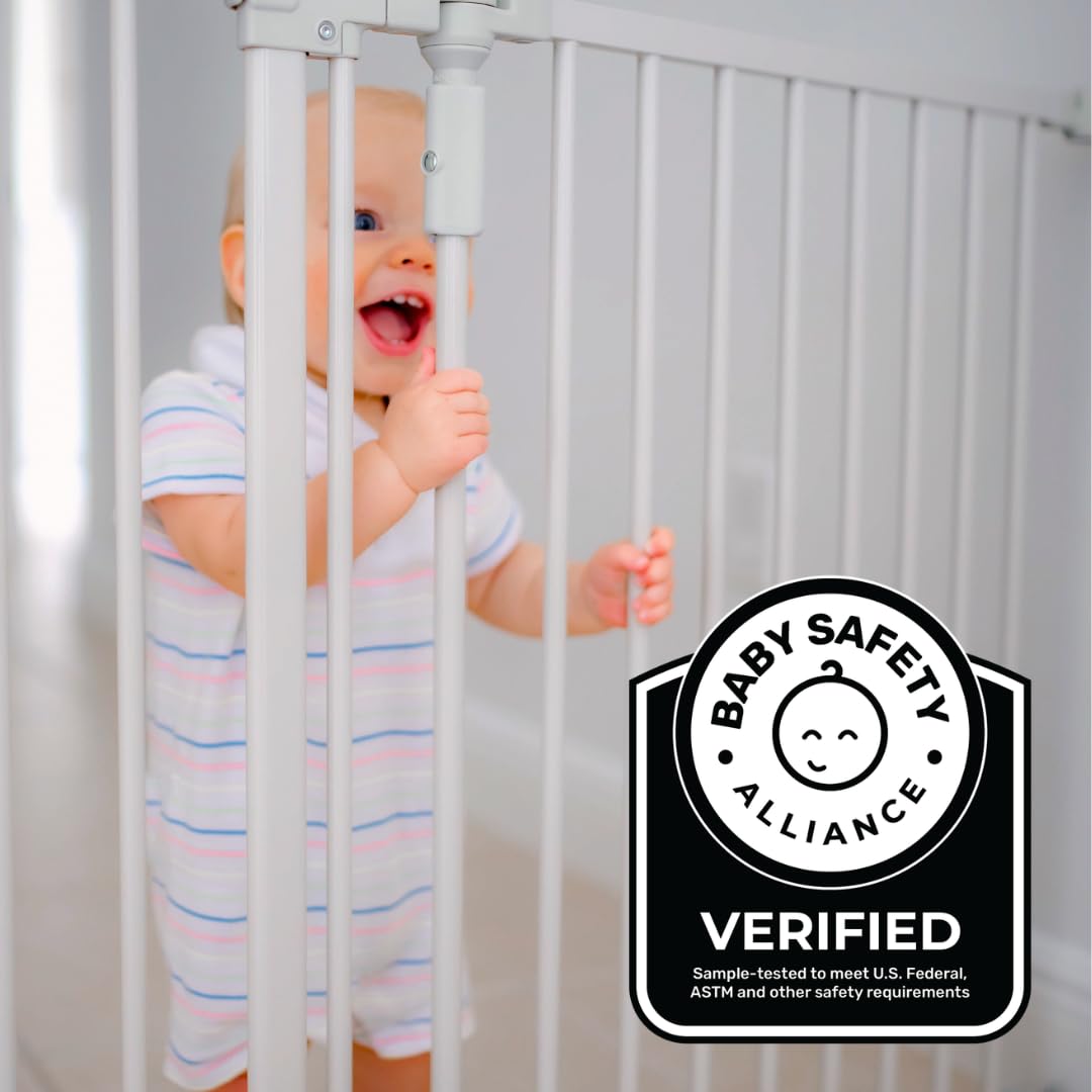 Toddleroo by North States - 3 In 1 Metal Superyard Baby Play Yard: 6 Panel Playpen, Safety Gate, or Extra Wide Baby Fence - Encloses Up to 10 Square Feet - 30 Inches Tall - Taupe