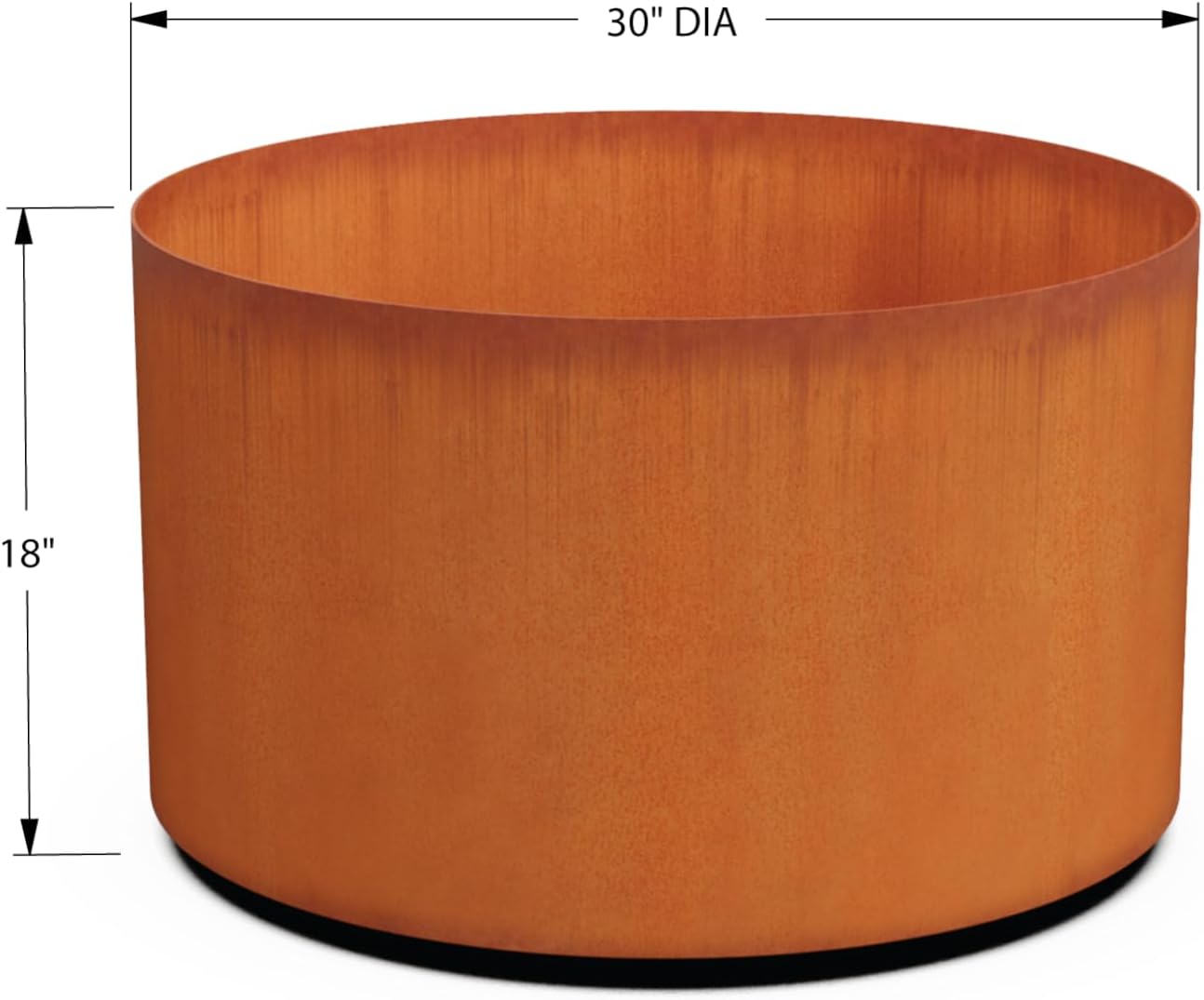 Plantercraft Large Round Planters for Outdoor Plants - 24 Inch Corten Steel Planter for Patio