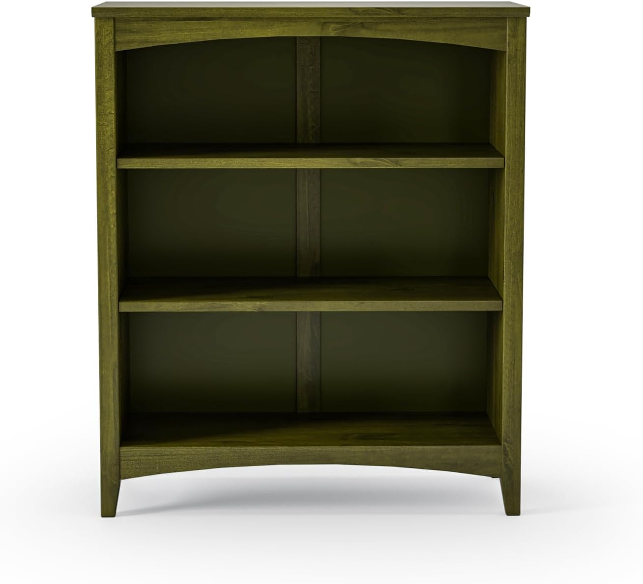 Shaker Style 3 Shelf Bookcase / Solid Wood / 36" High / Adjustable Shelving / Closed Back / Display Bookshelf for Living Room, Bedroom, Home and Office, White