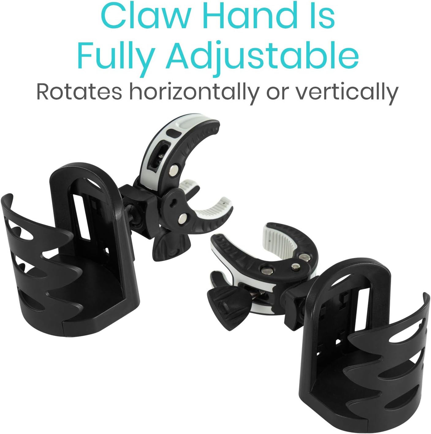 Vive Cup Holder for Walker, Wheelchair, Accessories, Stroller, Adults | Universal Clip-On Cup Holder for Bikes, Boats, Kayaks, Motorcycles