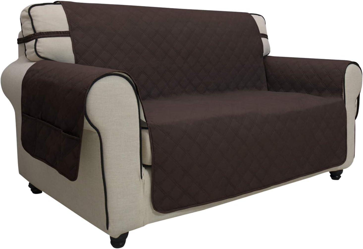 Easy-Going Waterproof Non-Slip Couch Cover, Small Recliner, Chocolate