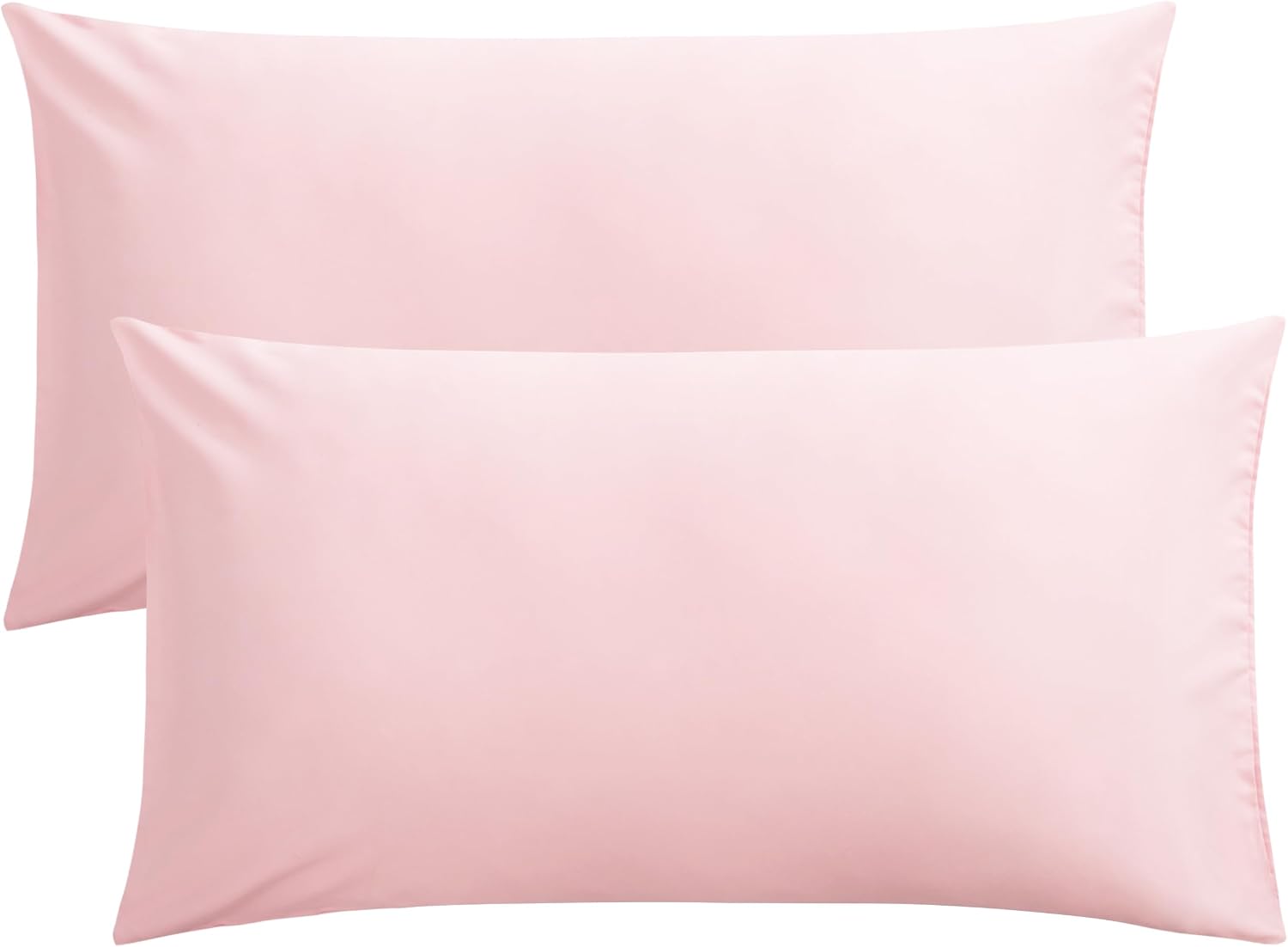 FLXXIE 2-Pack Microfiber Standard Pillow Cases, Envelope Style, White