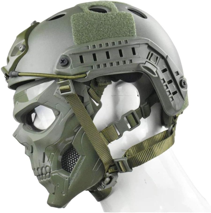 Tactical Mask Protective Full Face Clear Goggle Skull mask Dual Mode Wearing Design Adjustable Strap
