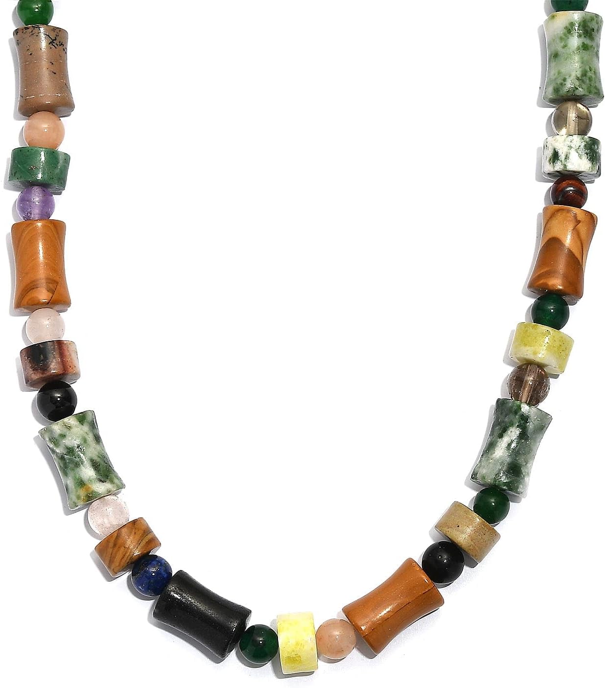 Multi Jasper Multi Gemstone Necklace in Steel 190.11 ctw 18 Inches