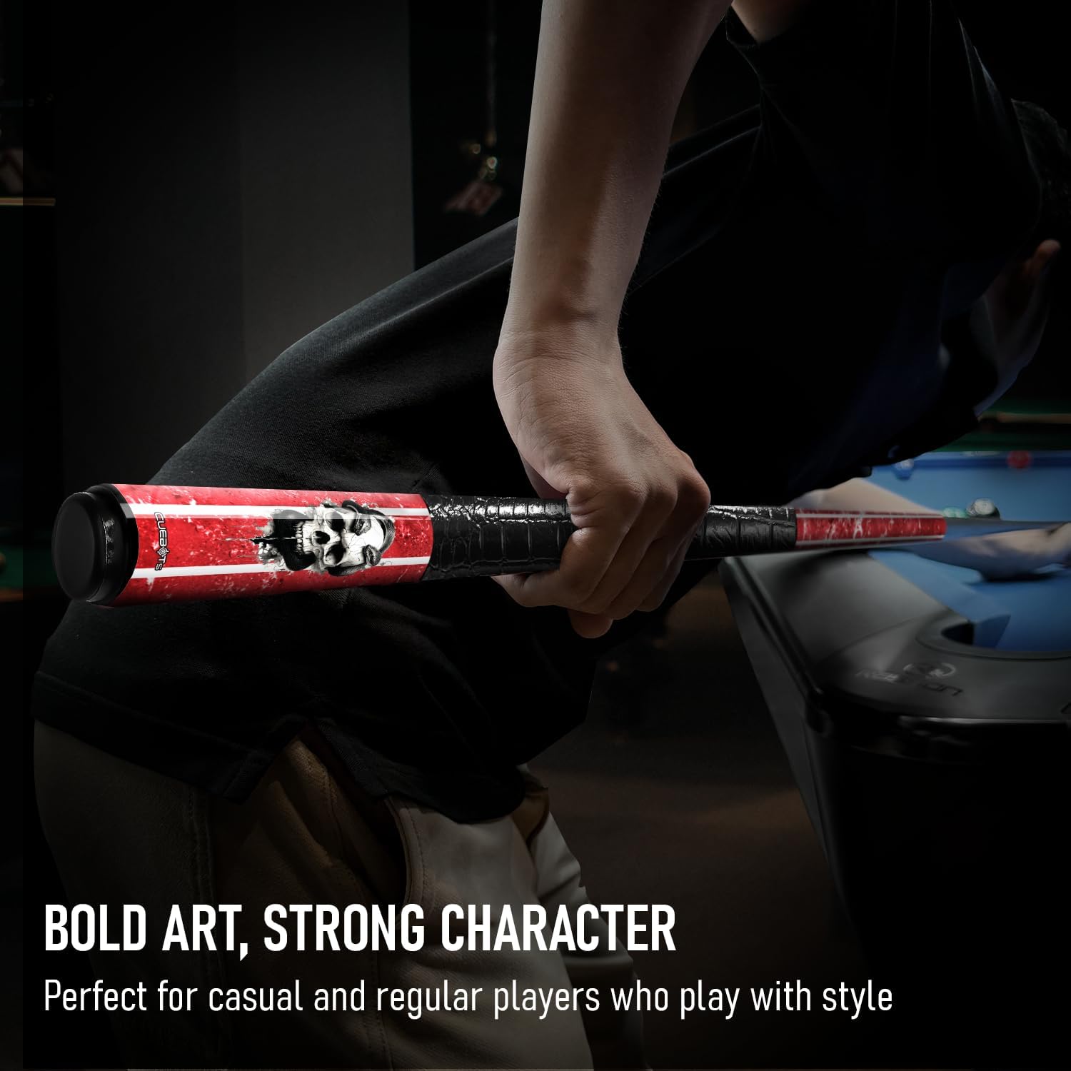 CUEBOTS Glass Fiber Cue, Glass Fiber House Cue Stick, Club Cue, Cue for Beginners, Durable Uni-QR, 3/8-10, 5/16-18 Joint, Long Lasting Glassfiber Shaft, 7-Layer Microfiber Tip