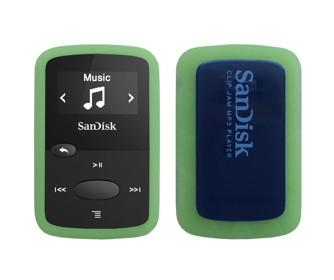 Silicone Case for Sandisk Clip Jam (SDMX26) MP3 Player (Released in 2015), Soft Rubber Skin Bumper Cover, Lawn Green