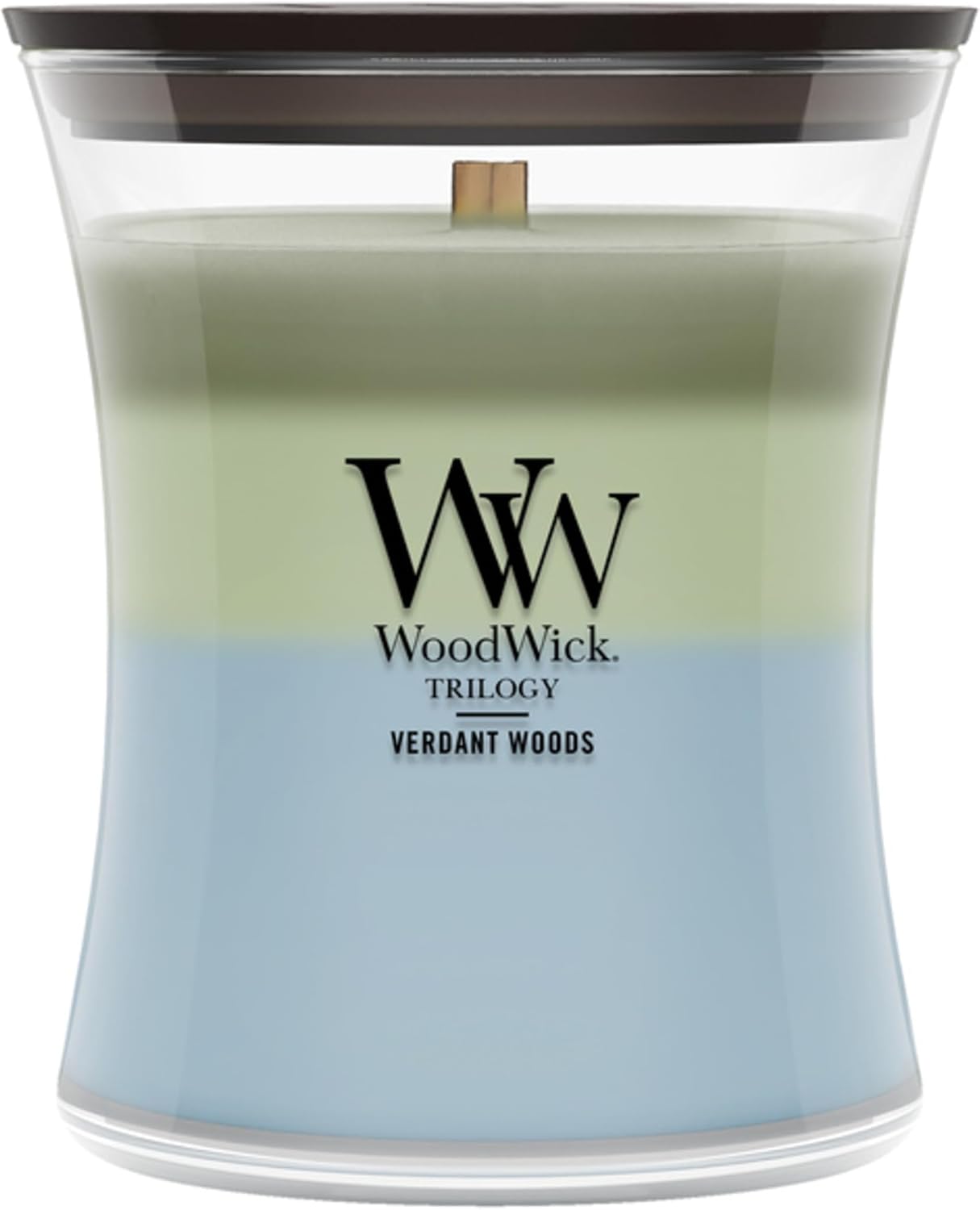 WoodWick Café Sweets Trilogy Holiday Candle Gifts for Women and Men, 9.7 oz Medium Hourglass Trilogy Candle with Crackling Wick