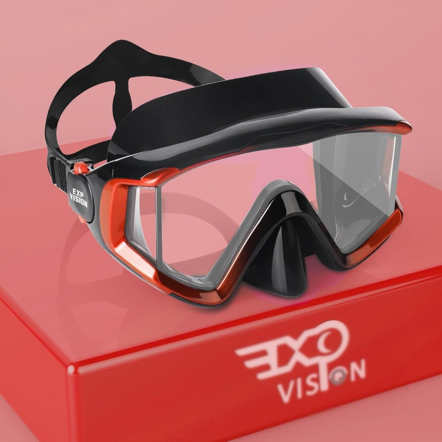 Adult Pano 3 Scuba Diving Mask, Tempered Glass Snorkel Mask Anti-Fog Swim Mask No Leakage Swim Goggles with Nose Cover Snorkeling Gear for Snorkeling