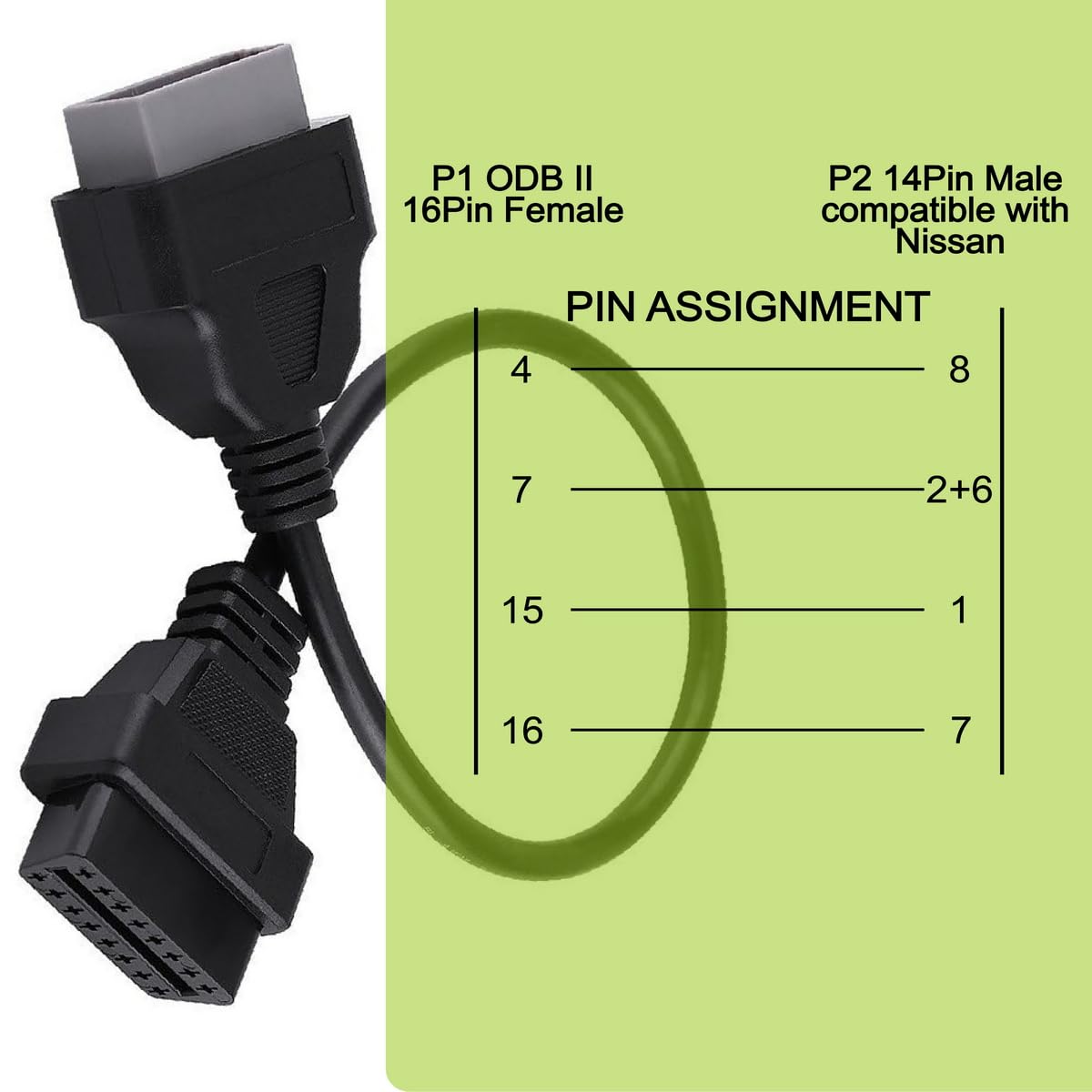 OBD OBD2 16 Pin Connector Diagnostic Adapter Cable Compatible for BMW 20 Pin