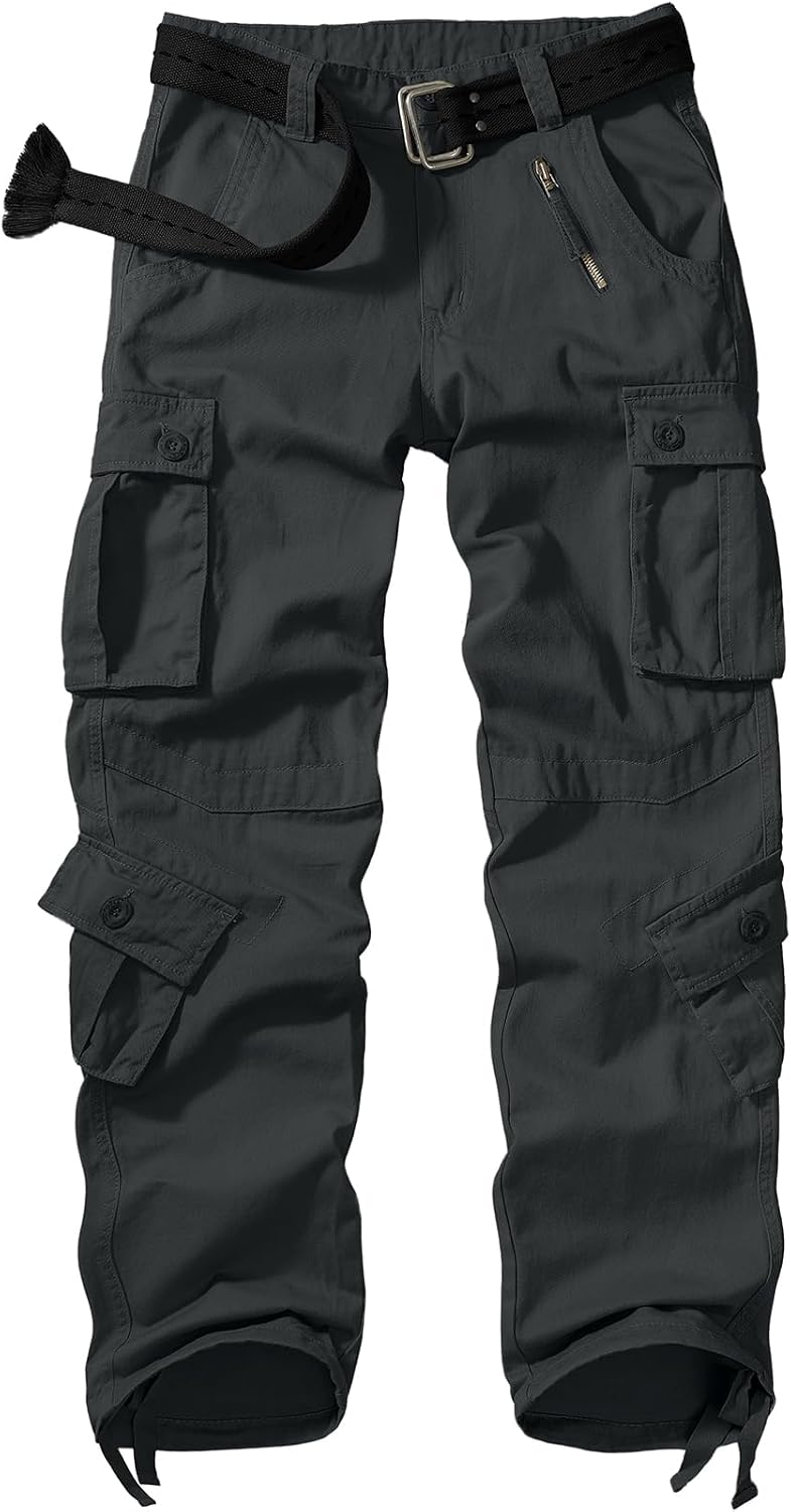 Mens Cargo Pants Camo Work Tactical Rip Stop BDU Casual Army Military Pants | 100% Cotton,Wear Resistant,Breathable,Sweat-absorbent,Men's Wild Cargo Pants with 8 Pockets,Relaxed Loose Fit Hiking Pants