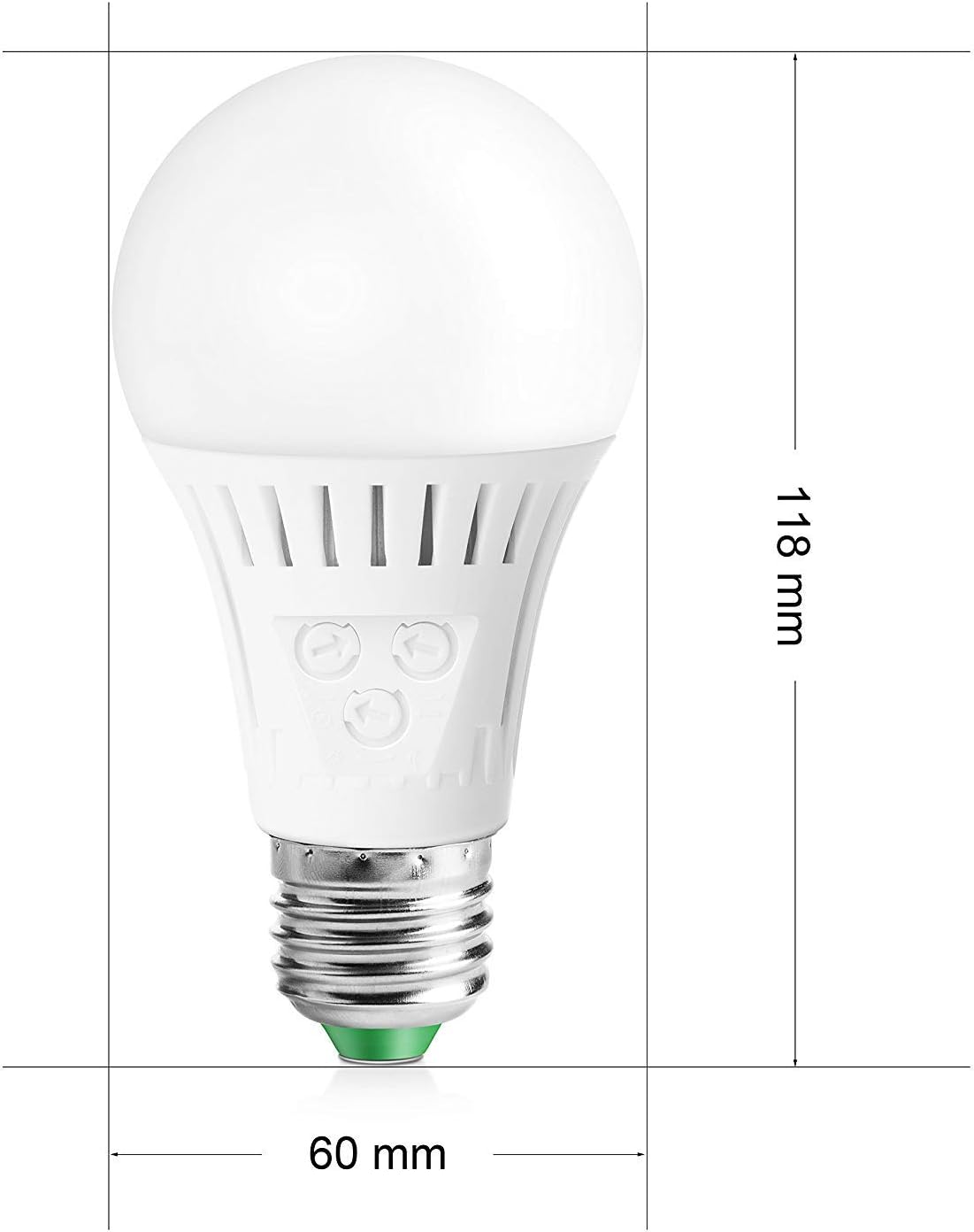 Motion Sensor Light Bulb with Dusk to Dawn Lights Sensor, E26 Base, 7W LED(60W Equivalent), Warm White(3000K), Motion Sensitivity, Time and Twilight Setting Adjustable