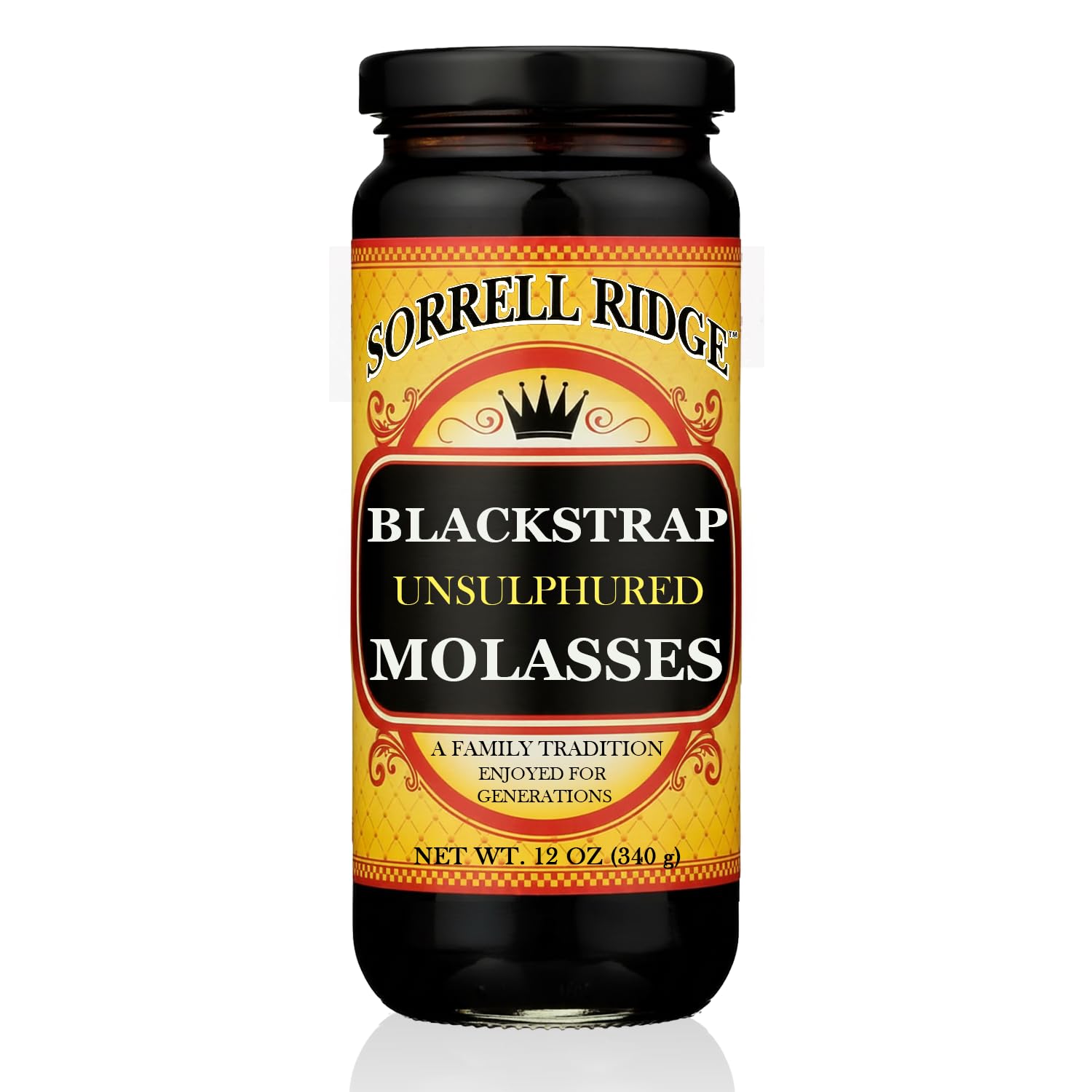 Sorrell Ridge Blackstrap Molasses 12 oz Jar | Unsulphured, Rich Robust Flavor, Good Source of Calcium & Potassium; Classic Baking Sweetener for Cookies