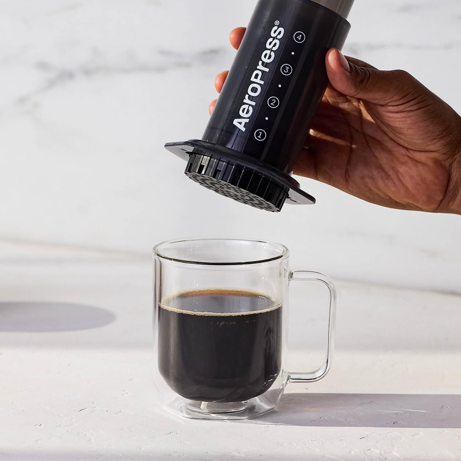 AeroPress Original Coffee Press, French Press, Pour-Over & Espresso Style | All-in-One Manual Coffee Maker, 2-Minute Brew, Less Bitterness, More Flavor, Portable, Travel & Camping
