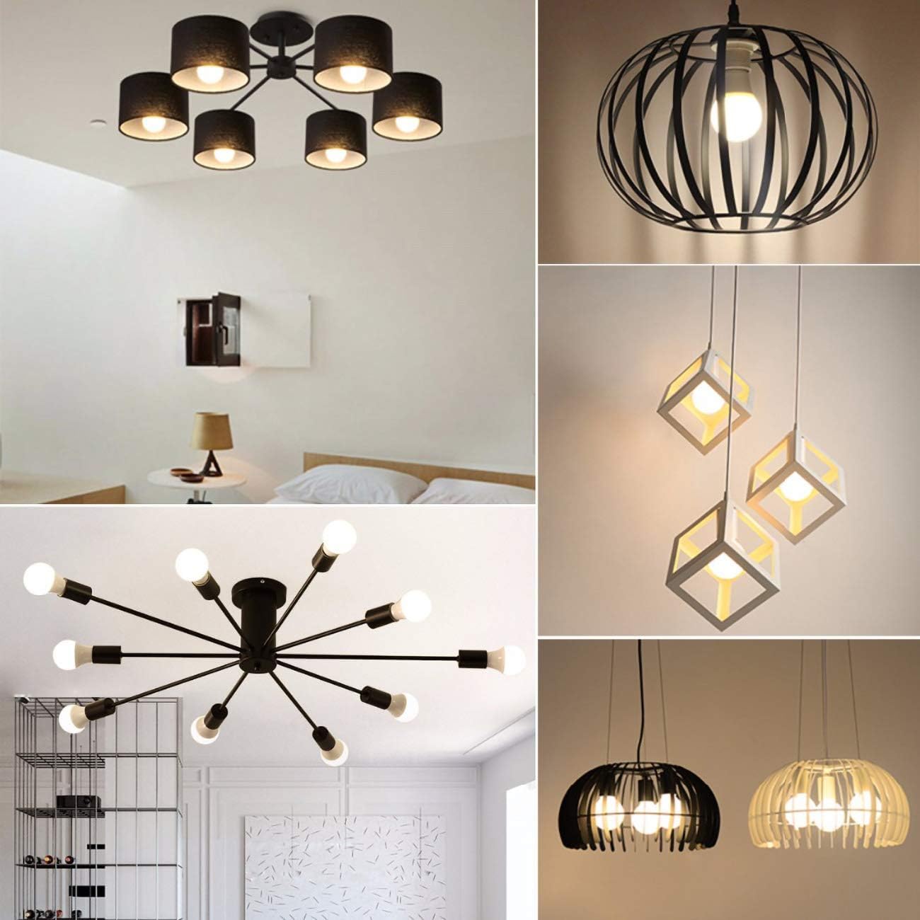 E12 LED Bulb 60W Equivalent Candelabra Light Bulbs 2700K Warm White | Small Base Light Bulb, 6W A15 LED Ceiling Fan Light Bulbs, CRI85+, 120V 600LM Round Bulb for Chandelier, Non-Dimmable 6 Pack