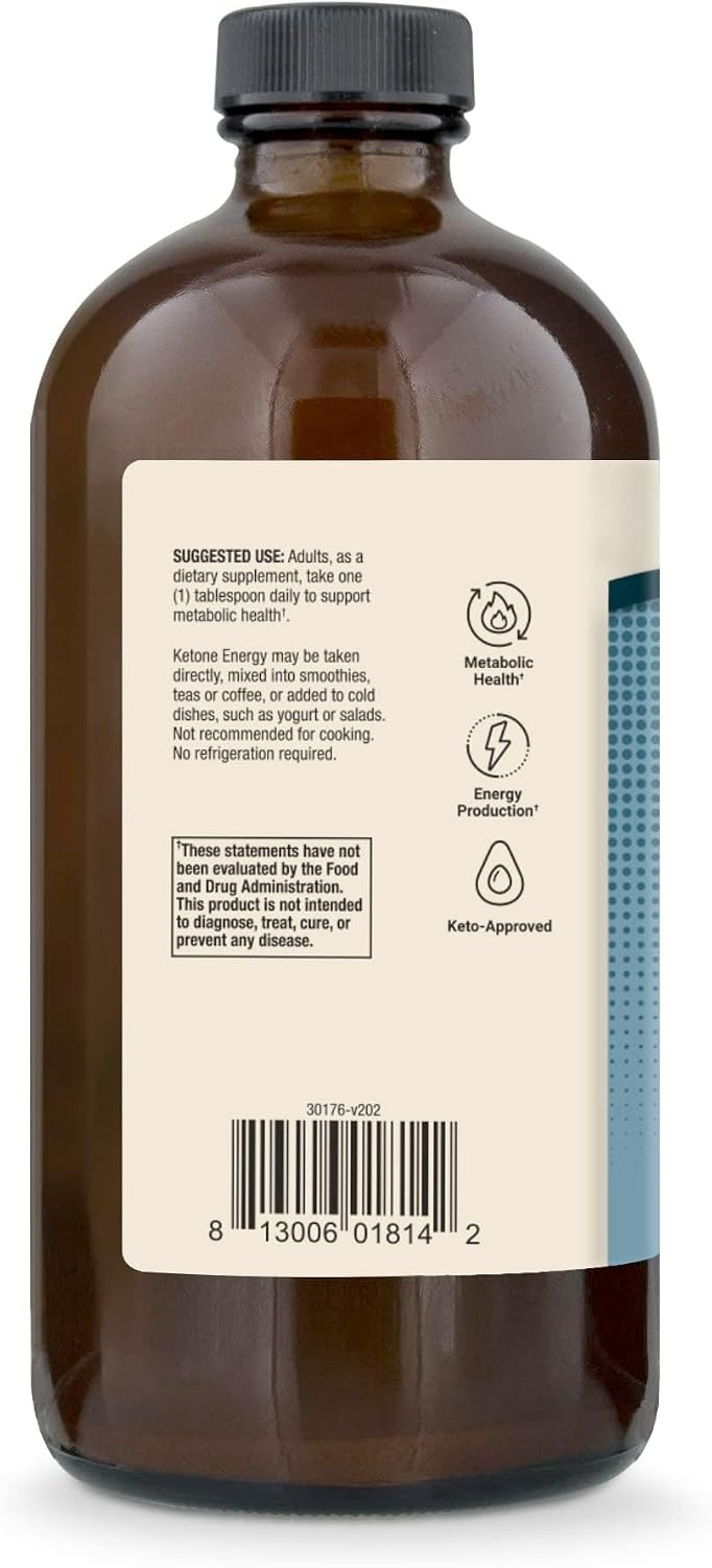 Dr. Mercola Biothin Ketone Energy MCT Oil - Supports Energy & Ketone Production - C8 & C10 Medium-Chain Triglycerides - Non-GMO