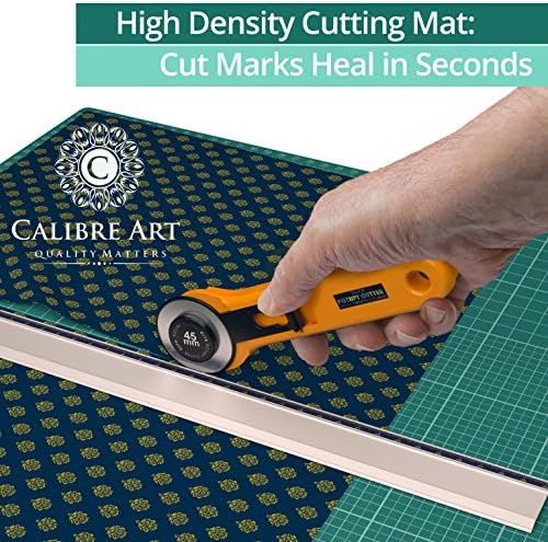Calibre Art Self Healing Rotary Cutting Mat, Full 24x36, Best for Quilting | Ideal for Quilting and Sewing, Thick, Warp-Proof & Odorless, EN 71-3 Certified. Not From China.
