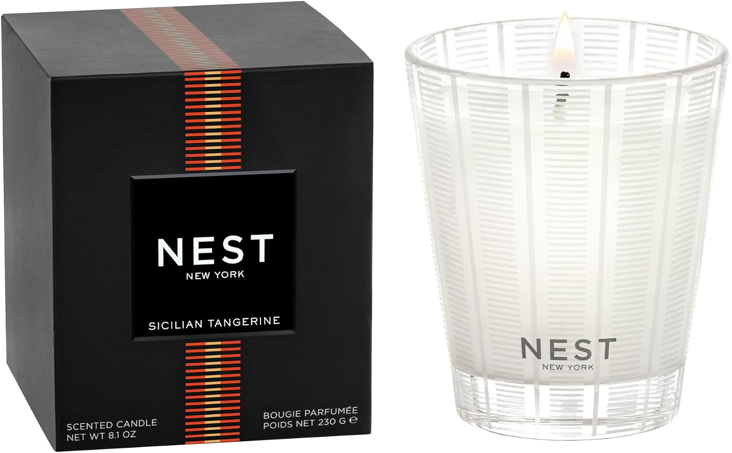 NEST New York Scented Classic Candle, Grapefruit - 8.1 oz - Up to 60-Hour Burn Time - Reusable Glass Vessel