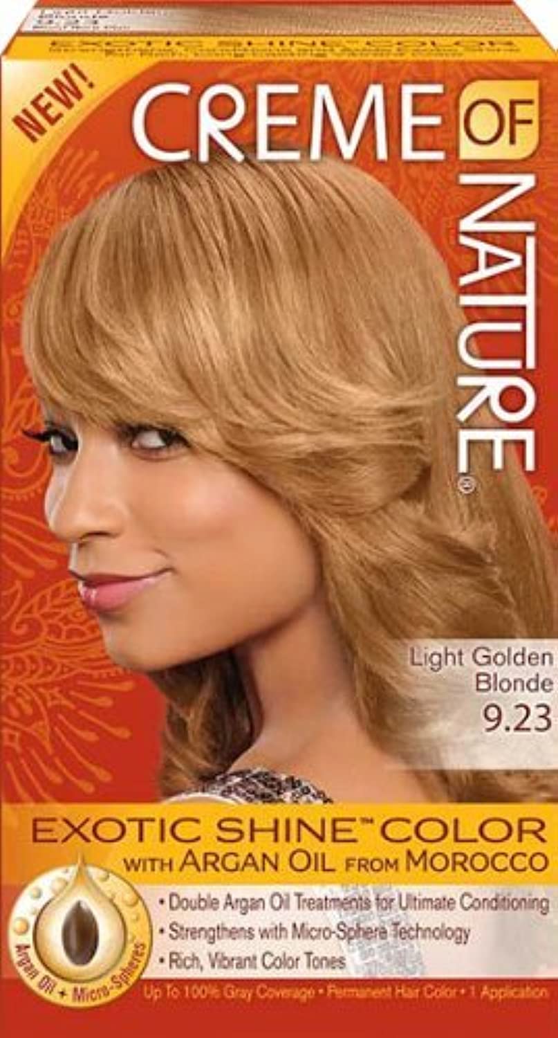 Creme of Nature, Exotic Shine Hair Color, 9.2 Light Caramel Brown, with Argan Oil from Morocco, 1 Application