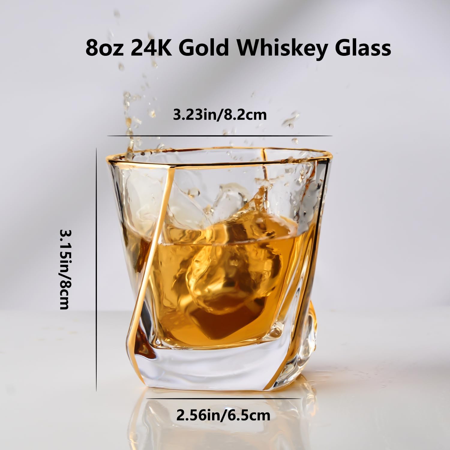 GLASKEY 12 oz Storm Japanese Whiskey Glasses Set of 4, Unique Cognac Glasses, Heavy Thick Bottom Bar Glass for Scotch Bourbon Rum Gin Water Cocktail,Gifts Men Gifts Ideas