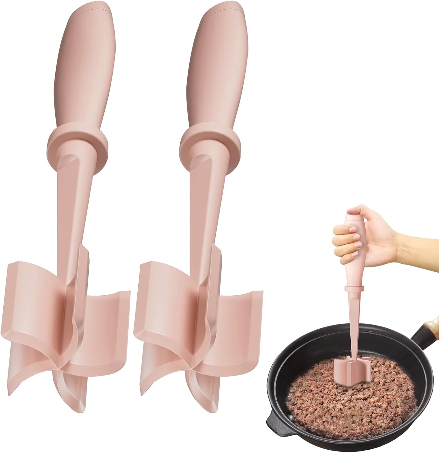 Upgrade Meat Chopper Hamburger Masher Ground Beef Smasher Utensil Mix Tool