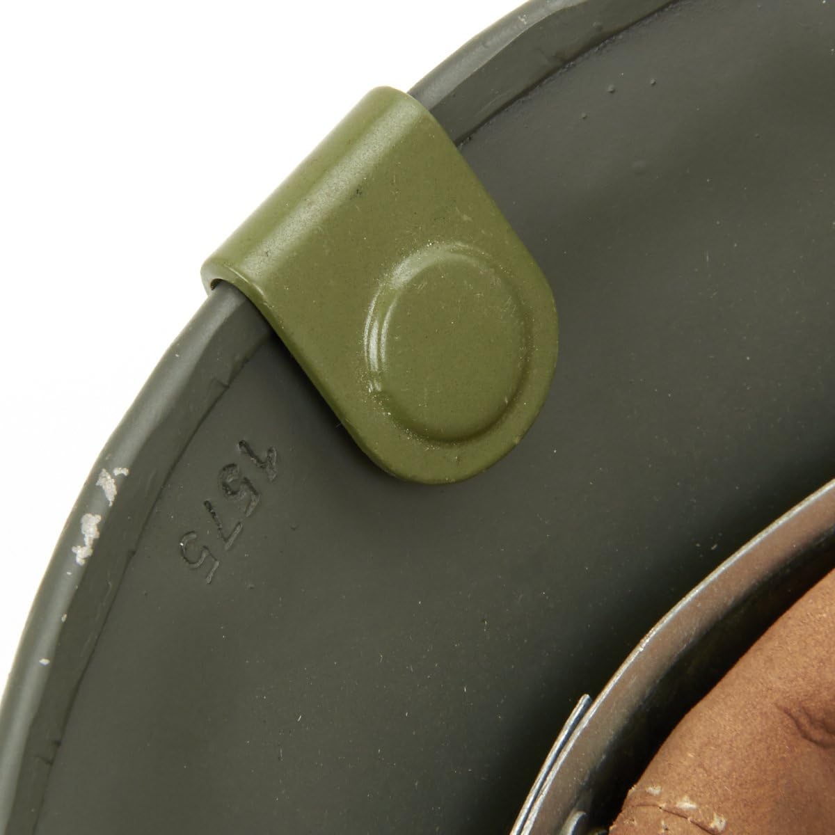 German WWII Helmet Black Leather Carry Strap with Metal Fittings (Helmet not included)