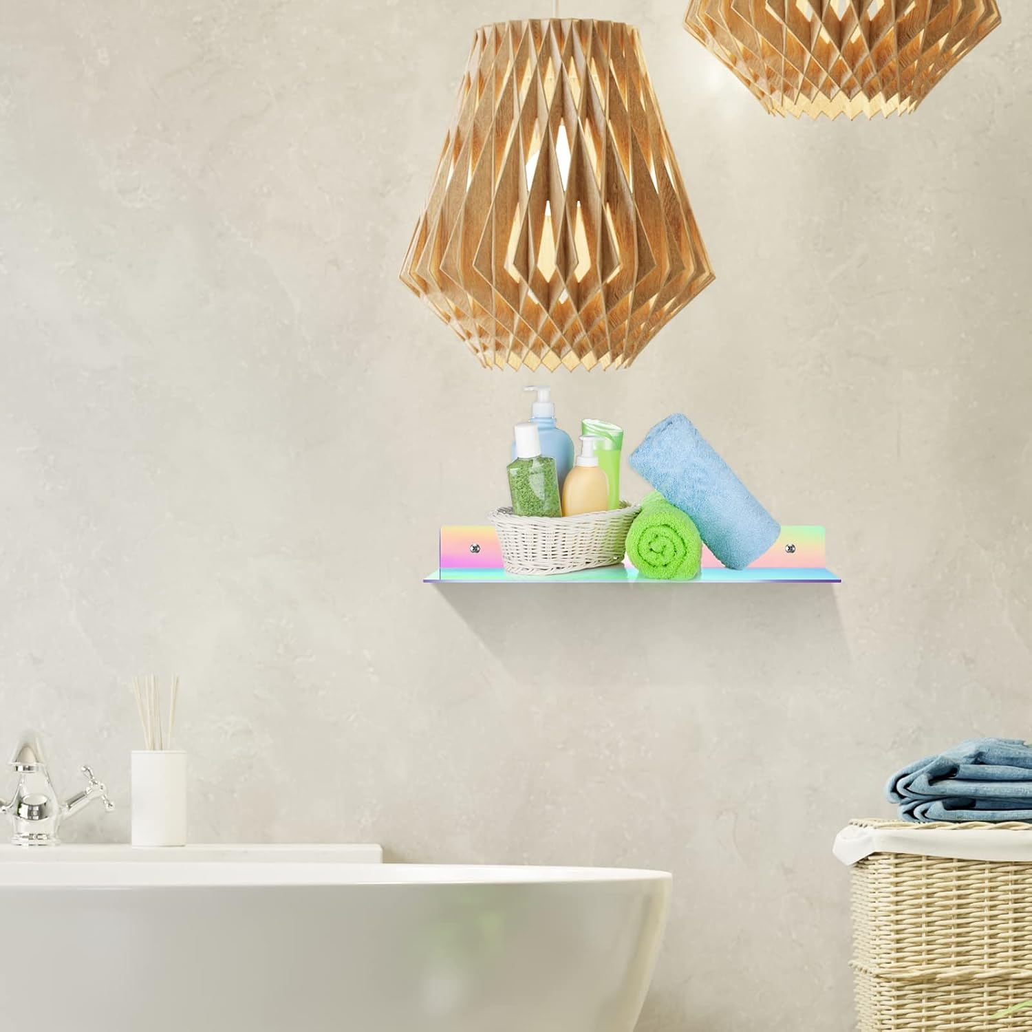 Blulu 8 Pcs Clear Acrylic Shelves 14 x 5 x 2 Inches Clear