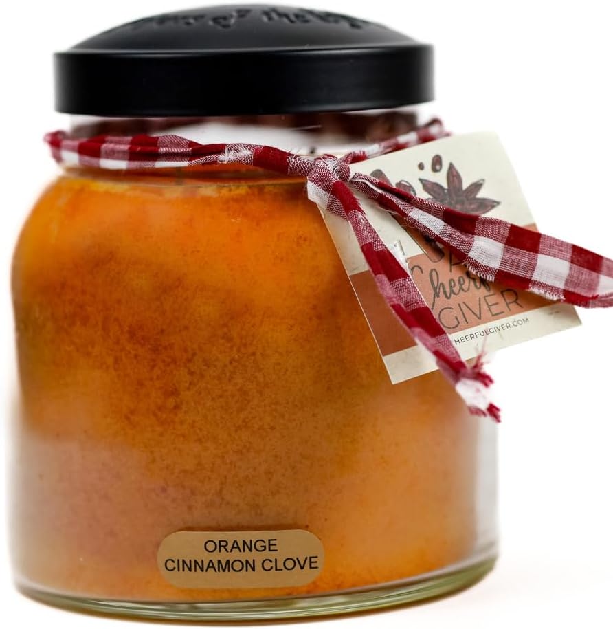 A Cheerful Giver - Juicy Apple - 34oz Papa Scented Candle Jar with Lid - Keepers of the Light - 155 Hours of Burn Time, Gift for Women, Red | Long Lasting Aromatherapy Candle with up to 155 Hours of Burn Time - Gift Ready (34oz)