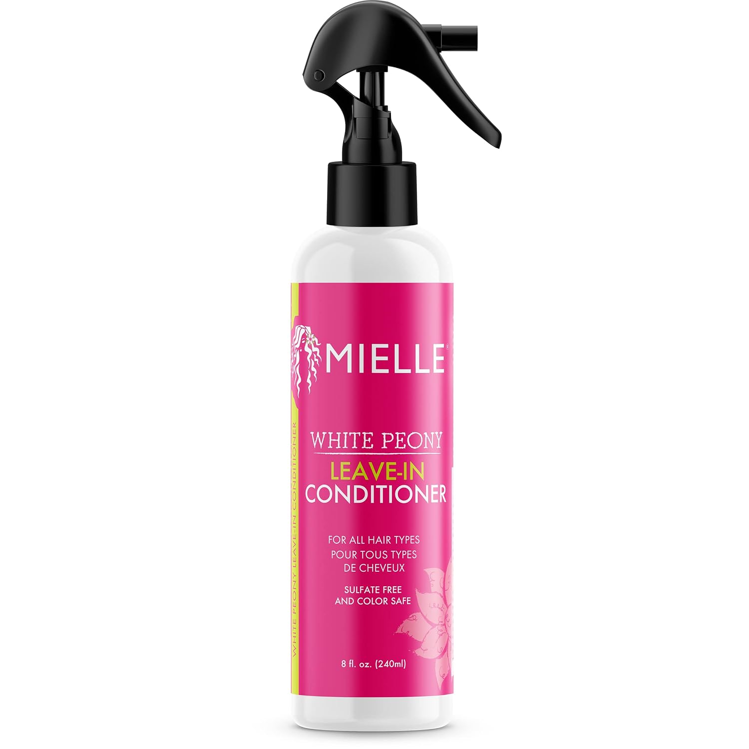 Mielle Organics White Peony Leave-In Conditioner Spray - Ultra-Moisturizing Detangler for Curly & Natural Hair - Frizz Control & Moisture Seal