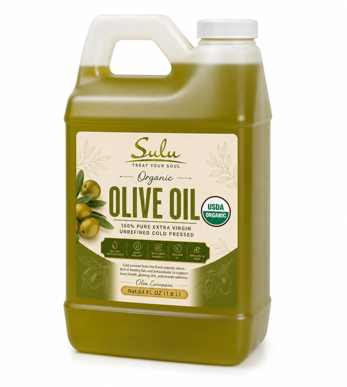 64 FL.OZ Organic Extra Virgin Olive Oil Cold Pressed