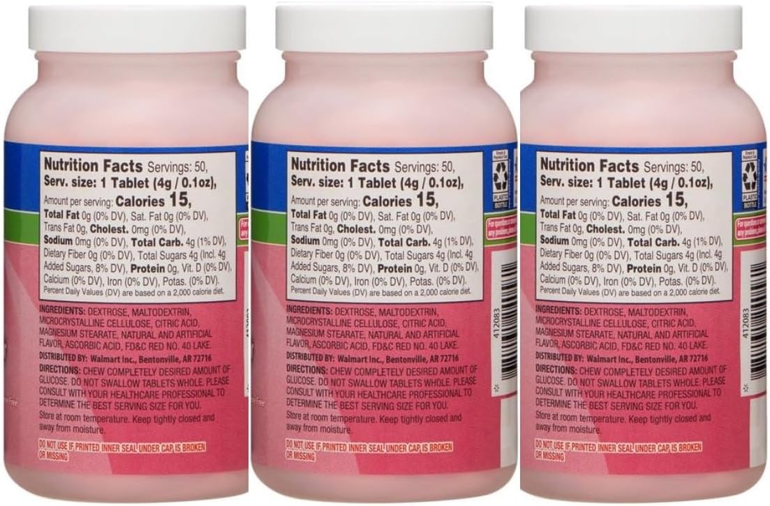 Relion Glucose Tablets - Fruit Punch Flavor - 50 Counts (3 Pack)
