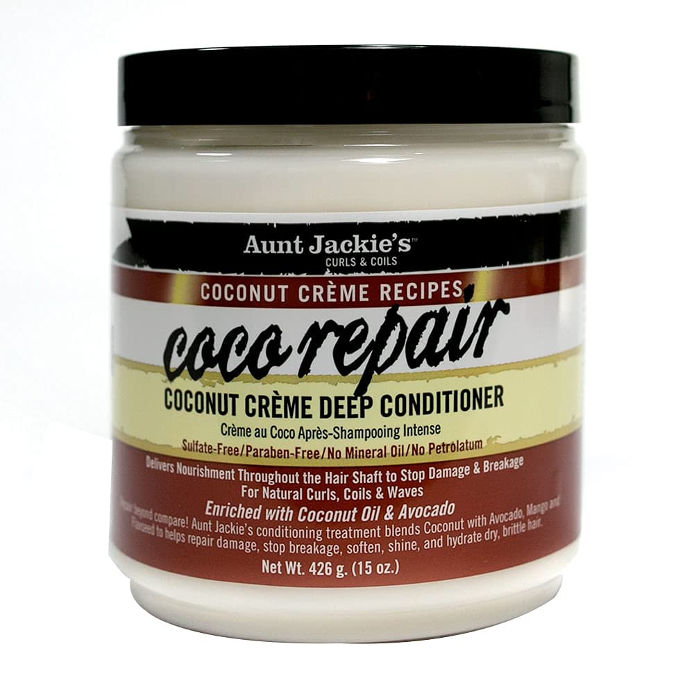 Aunt Jackie's Coconut Crème Recipes Curl Boss Coconut Curling Hair Gel for Natural Curls, Coils and Waves, 15 oz