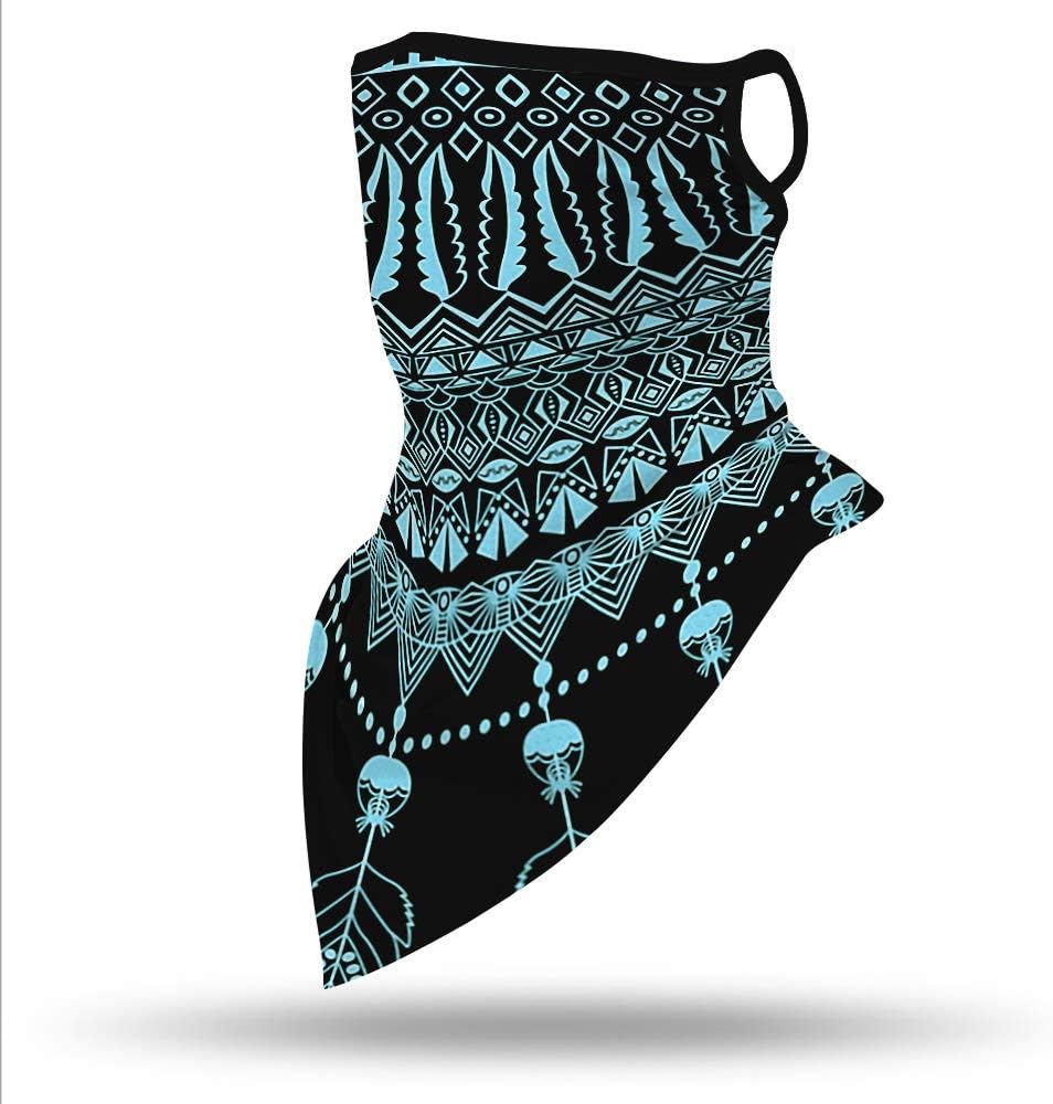 YAYOUREL Neck Gaiter Face Mask Bandanas for Men Women UV Face Scarf Cover Ear Loop Hole Facemask for Fishing Running Cycling