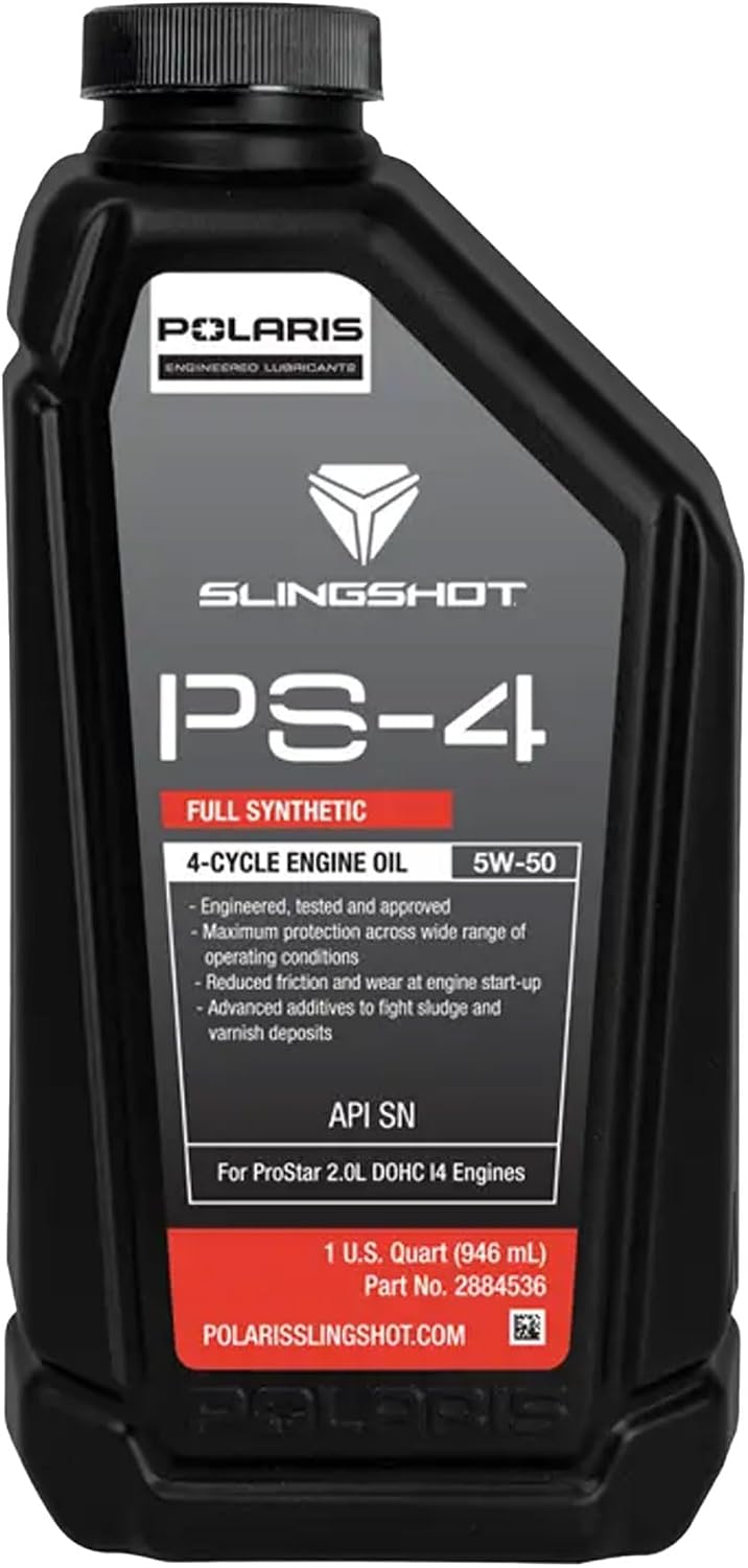 PS-4 Full Synthetic Oil 5W-50 1qt Bottle 2884536 Polaris Slingshot 4-Cycle Engine Oil