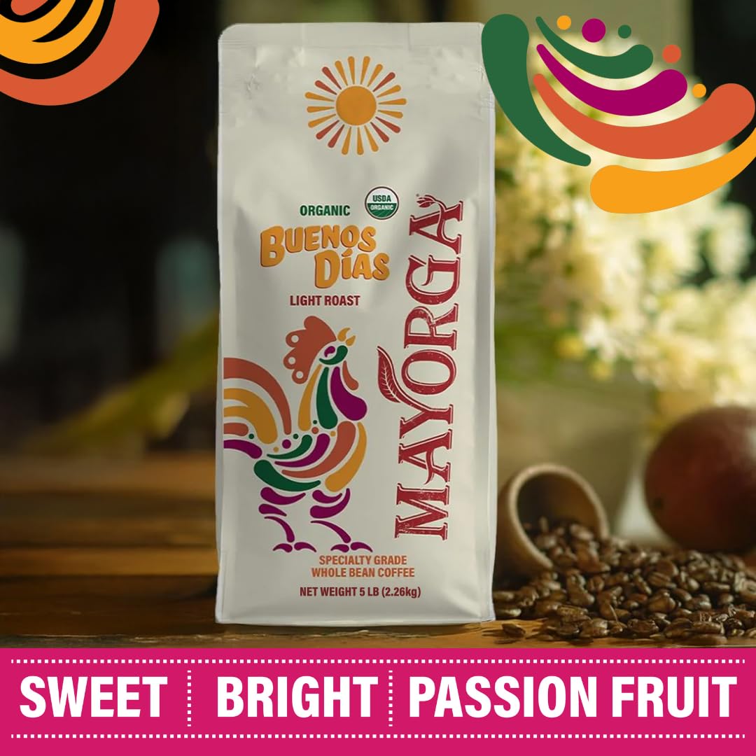 Mayorga Organic Coffee 12oz Cafe Cubano Roast - Dark Roast Whole Bean Coffee Specialty Grade, 100% Arabica, Slow Roasted, Bold and Smooth Flavor with Low Acidity - USDA Organic, Non-GMO, Kosher,
