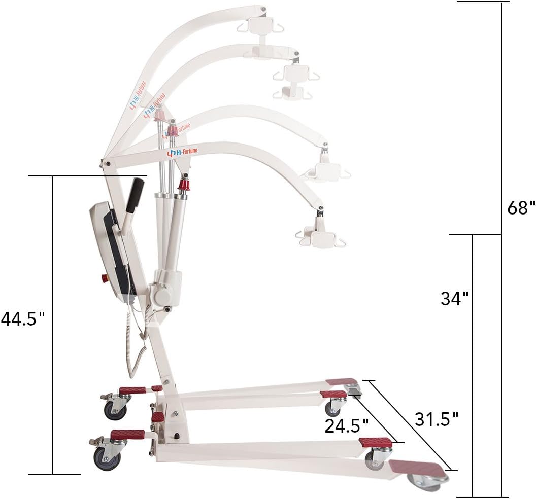 Patient Lift Electric Unfoldable Hydraulic Body Transfer for Home Use Seniors Easy-Assembly, Battery-Powered