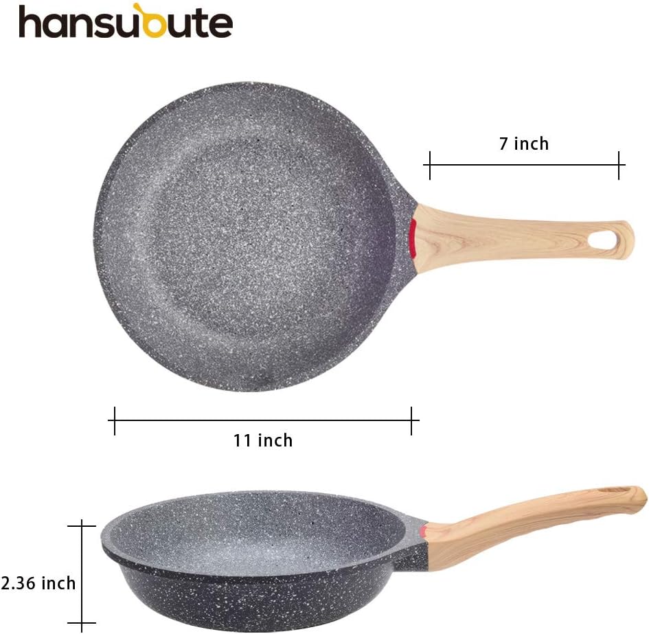 Induction Nonstick Frying Pan,Light Weight Skillet,Healthy Non Toxic Omelet Pan,All Stoves Compatible Egg Pan (grey, 8inch)