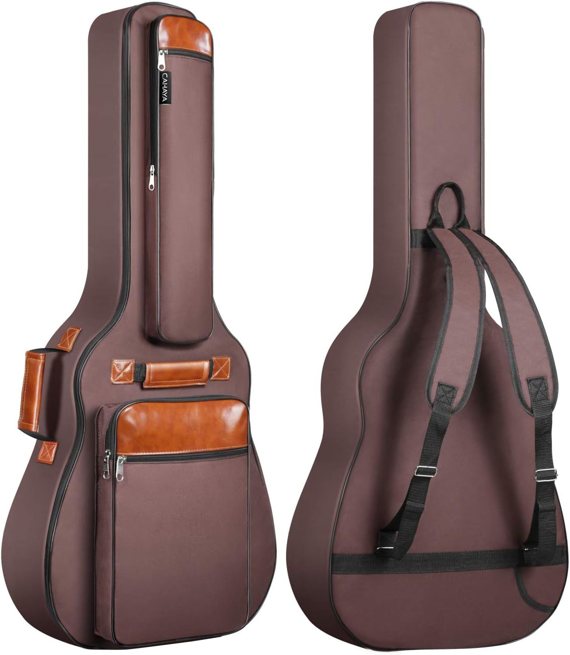 CAHAYA Guitar Bag 40 41 42 In 6 Pockets Guitar Case Water Resistent Oxford Cloth 0.5 In Extra Thick Sponge Padded for Acoustic Classical Guitar with