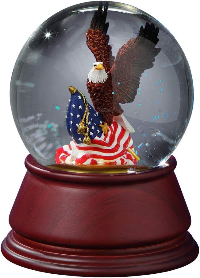 San Francisco Music Box American Eagle Musical Water Globe
