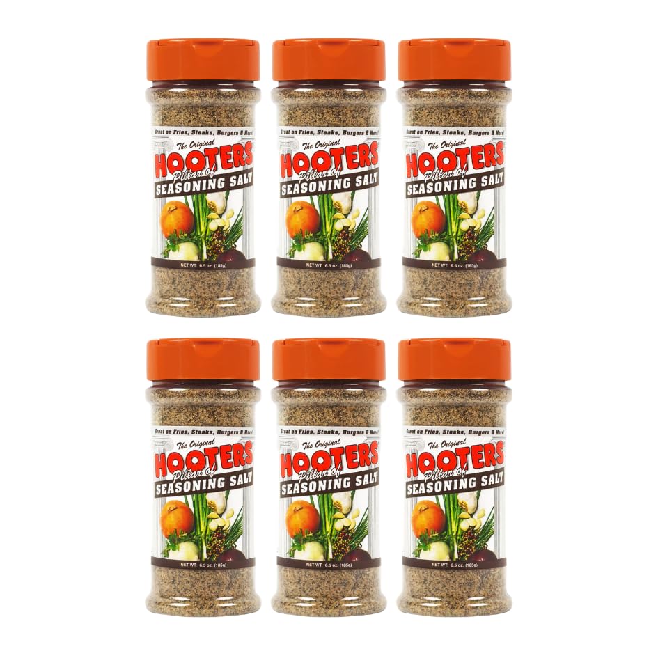The Original Hooters Seasoning Salt - Onion & Garlic Flavored All Purpose Blend for Meat, Fries, Burger, Seafood, Beef, Salad, Chicken Seasoning - 147 Servings - 6.5 oz