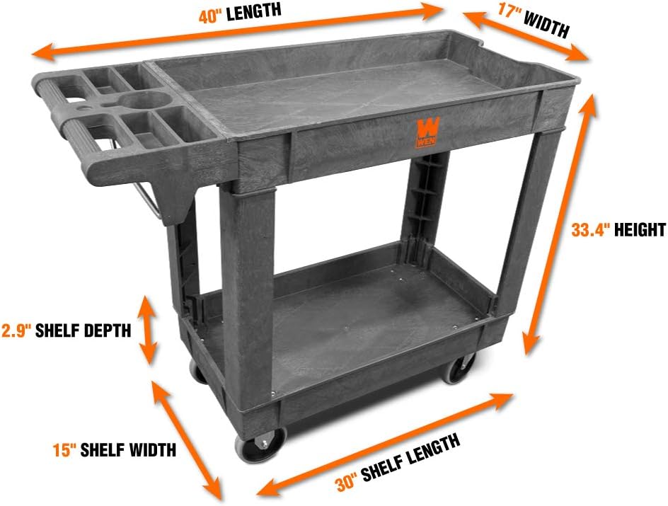 WEN Service Utility Cart, 500-Pound Capacity, 40 x 17-Inch