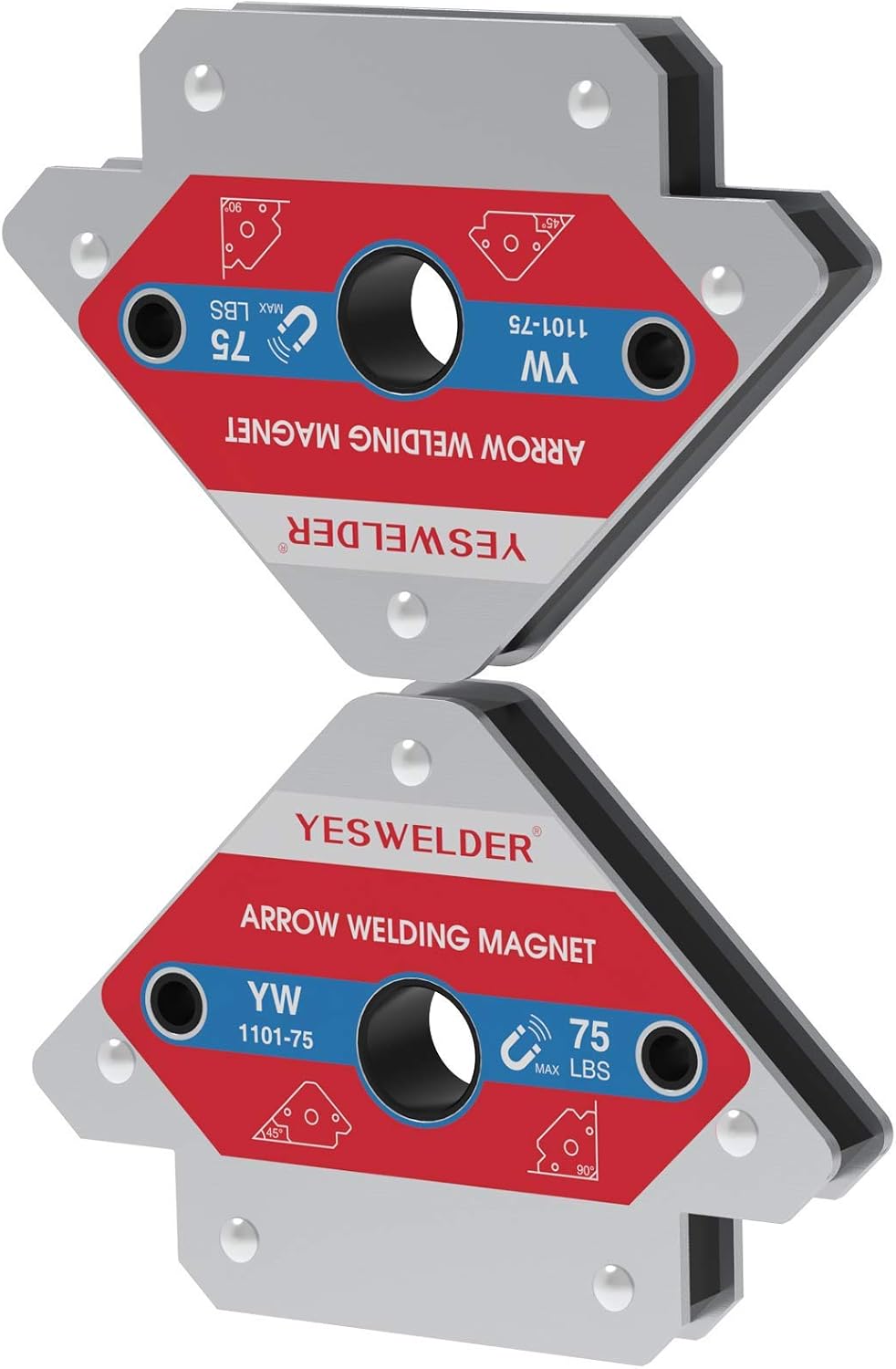 YESWELDER 4-Pc Welding Magnet Set, 50 lb Holding Power Welding Accessories