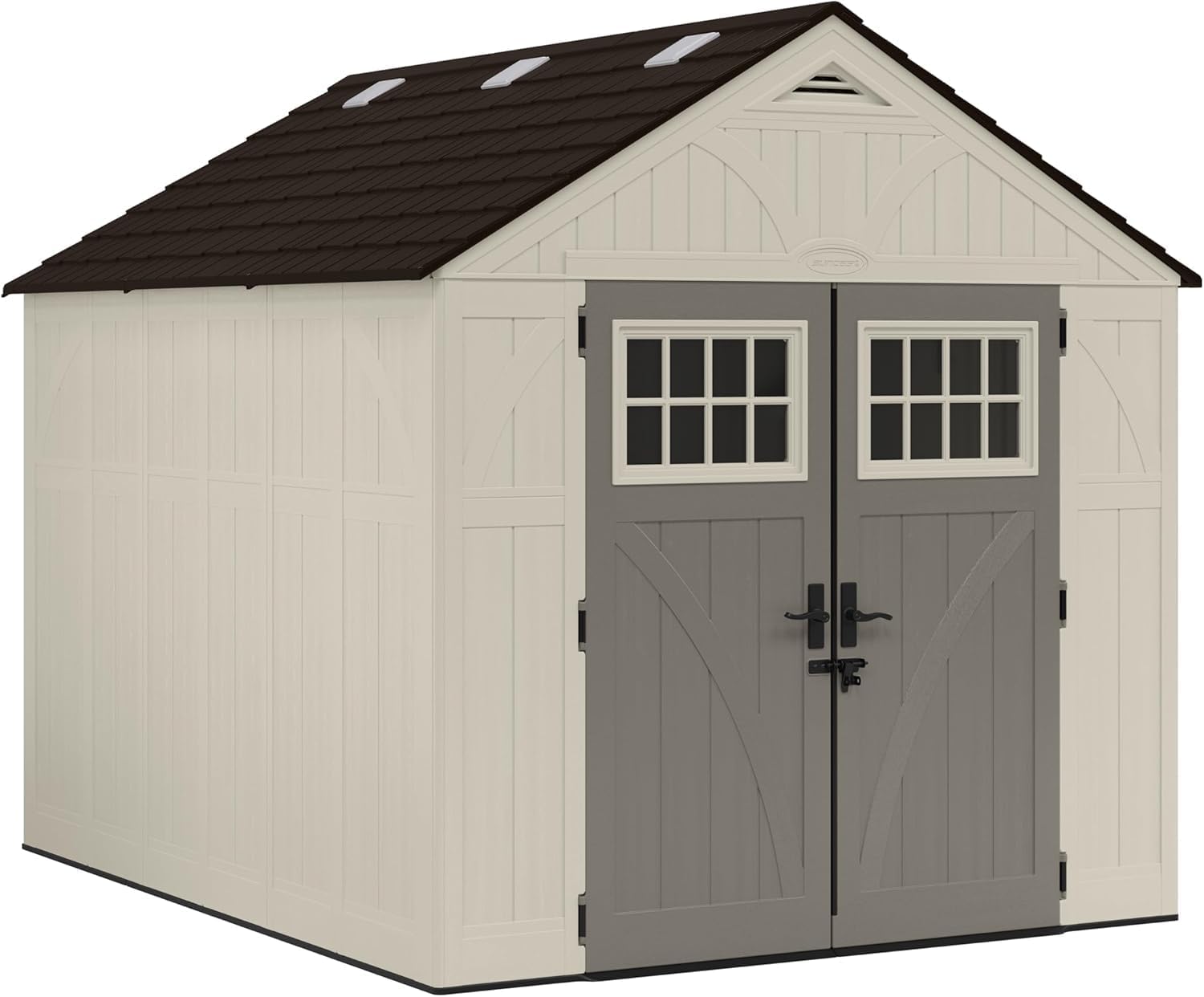 Suncast 8x10 Ft. Outdoor Storage Shed - Large Resin Outdoor Shed with Floor Included